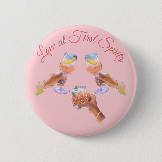 De Spritz Squad | Aperol Meisjesuitje Thema Ronde Button 5,7 Cm (Voorkant)