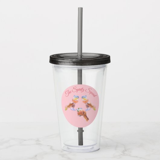 De Spritz Squad | Bachelorette Party Bruidsmeisjes Acryl Drinkbeker (Voorkant)