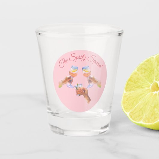 De Spritz Squad | Bachelorette Party Bruidsmeisjes Shot Glas (Voorkant)