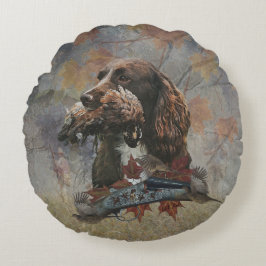 De Sprocker Spaniel, jachthond kunst Rond Kussen