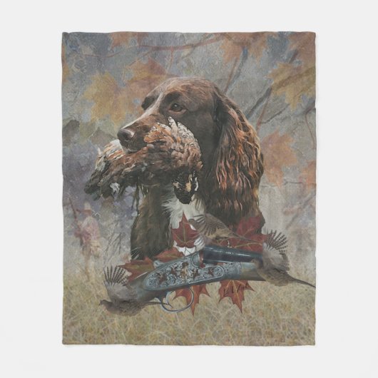 De Sprocker Spaniel, kunst jachthond       Fleece Deken (Voorkant)