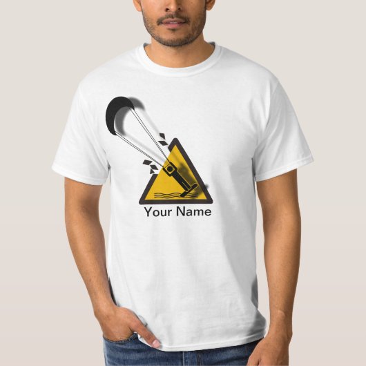 De sprong. Kite surfende humor shirt (Voorkant)