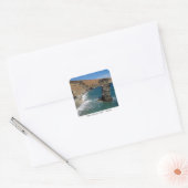 "De sprong van de oude dame" - Andros Vierkante Sticker (Envelop)