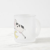 De Sprongen van de koe over de T-shirts en de Matglas Koffiemok (Voorkant rechts)