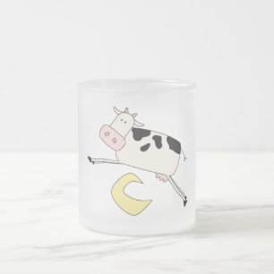 De Sprongen van de koe over de T-shirts en de Matglas Koffiemok