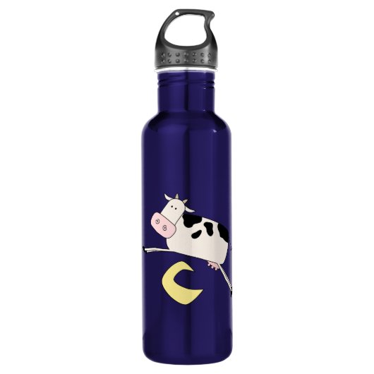 De Sprongen van de koe over Maan Waterfles (Voorkant)