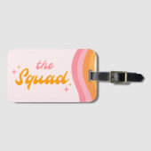 De Squad Groovy Roze & Sinaasappel Bagagelabel (Voorkant (horizontaal))