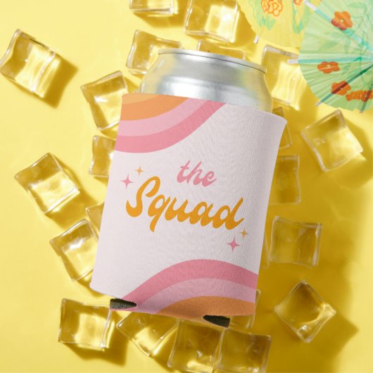 De Squad Groovy Roze & Sinaasappel Blikjeskoeler (Insitu Zomer)