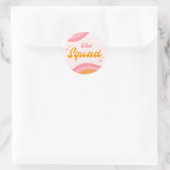 De Squad Groovy Roze & Sinaasappel Ronde Sticker (Tas)