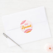 De Squad Groovy Roze & Sinaasappel Ronde Sticker (Envelop)
