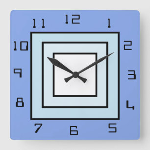 De Square Blue Clock Vierkante Klok