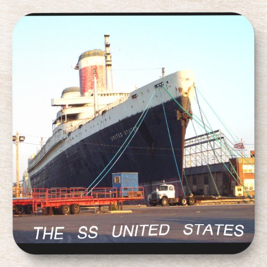 De SS United States Ocean Liner Bier Onderzetter (Voorkant)
