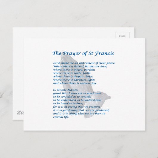 De St Francis Prayer Briefkaart (Voorkant / Achterkant)