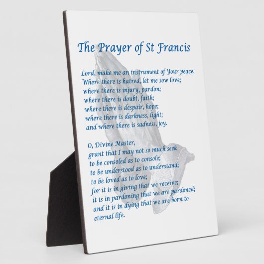 De St Francis Prayer Fotoplaat (Zijkant)