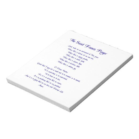 De St Francis Prayer Notitieblok (Linkerzijde)