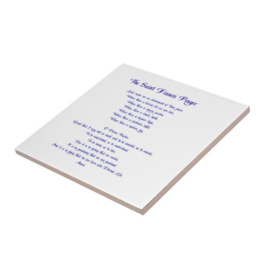 De St Francis Prayer Tegeltje (Zijkant)