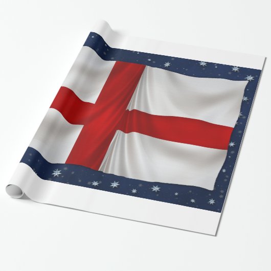 De St George Cross Patriottische Vlag in Engeland Cadeaupapier (Uitgerold)