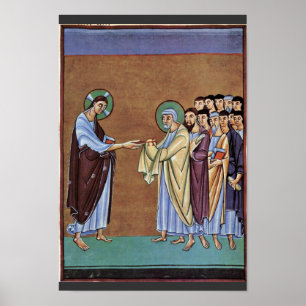 De St. Peter ontvangt de sleutels van Meister Des  Poster