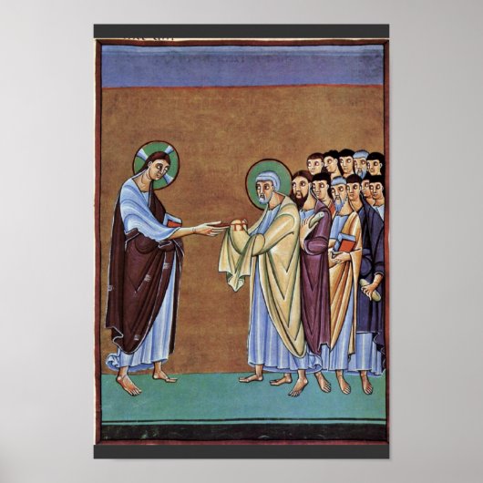 De St. Peter ontvangt de sleutels van Meister Des Poster (Voorkant)