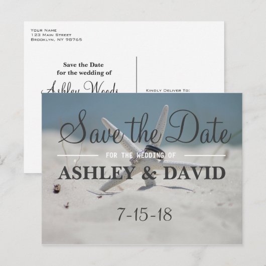 De Staanvis Wedde Rings sparen de Datum Aankondigingskaart (Voorkant / Achterkant)