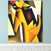 De staart die het Abstracte gedeelte van de Dog be Canvas Afdruk (Insitu (Houten vloer))