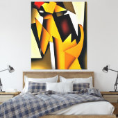 De staart die het Abstracte gedeelte van de Dog be Canvas Afdruk (Insitu (Slaapkamer))