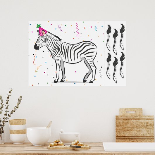 De staart op de Zebra Poster (Keuken)