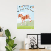 De staart op het paardenspel voor kinderen poster (Thuiskantoor)