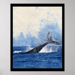 De staart van de Blauwe en van de Groot van Cream Poster