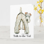 De Staart van de Fox-terrier van de draad Kaart (Gele Bloem)