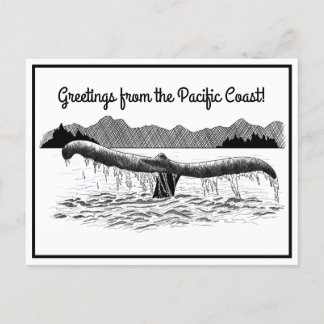 De staart van de walvis briefkaart