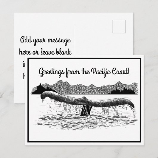 De staart van de walvis briefkaart (Voorkant / Achterkant)