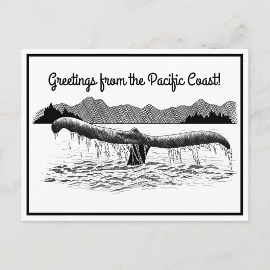 De staart van de walvis briefkaart (Voorkant)