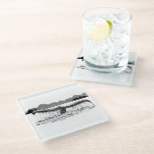 De staart van de walvis glazen onderzetter (Schuin)