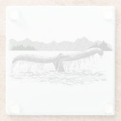 De staart van de walvis glazen onderzetter (Achterkant)