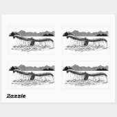 De staart van de walvis rechthoekige sticker (Vel)