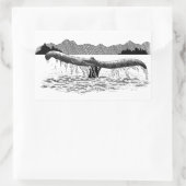 De staart van de walvis rechthoekige sticker (Tas)