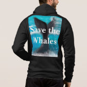 De staart van een walvis - Save the Whales Hoodie (Achterkant)
