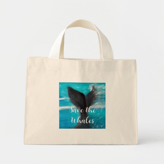 De staart van een walvis - Save the Whales Mini Tote Bag (Voorkant)