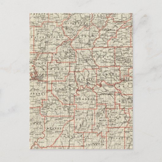 De staat Alabama Briefkaart (Voorkant)