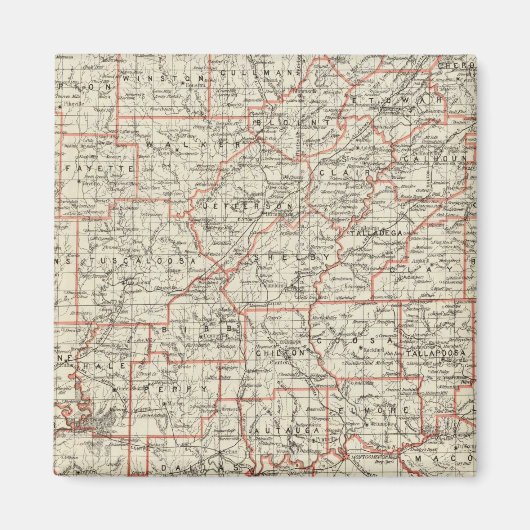 De staat Alabama Magneet (Voorkant)