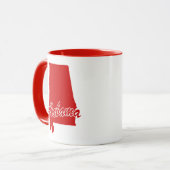De staat Alabama Shape Red Mok (Voorkant links)
