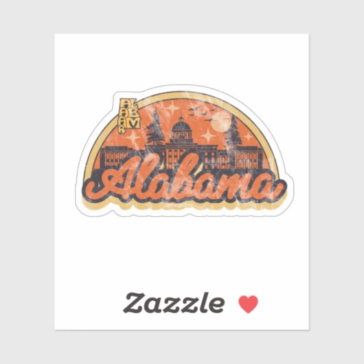 De staat Alabama Sticker (Vel)