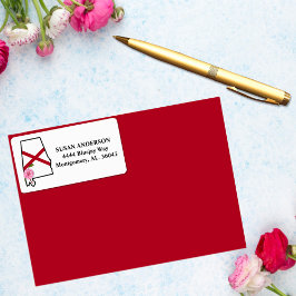 De staat Alabama vlag met de deelstaat Vloeren Cam Etiket