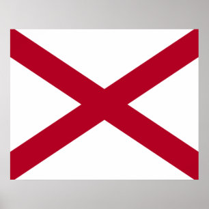 De staat Alabama vlag Poster