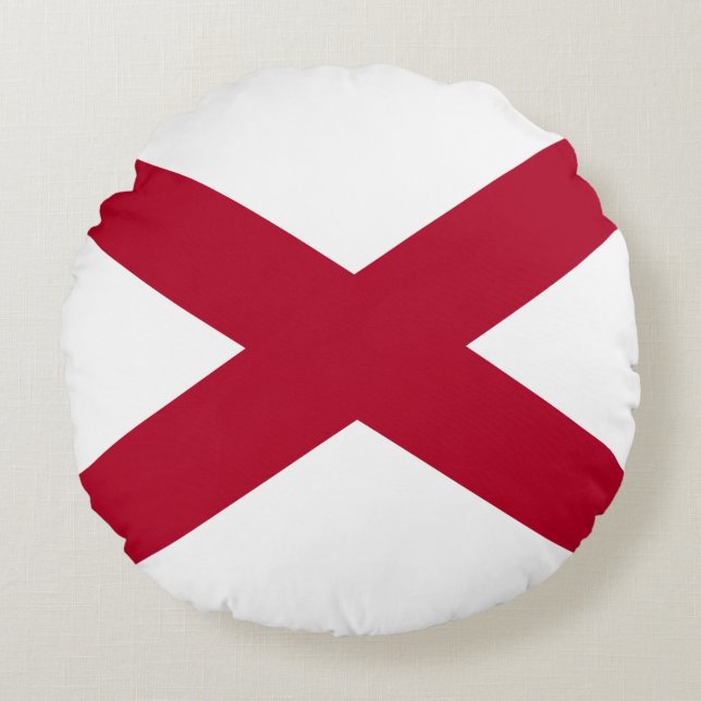 De staat Alabama vlag Rond Kussen (Voorkant)