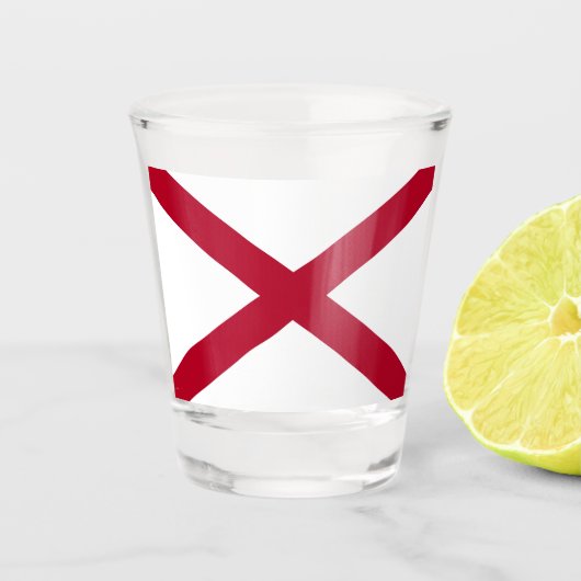 De staat Alabama vlag Shot Glas (Voorkant)