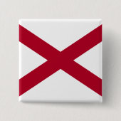 De staat Alabama vlag Vierkante Button 5,1 Cm (Voorkant)