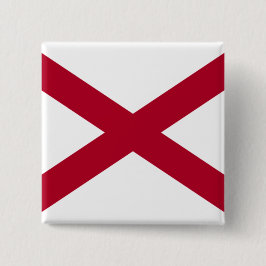 De staat Alabama vlag Vierkante Button 5,1 Cm