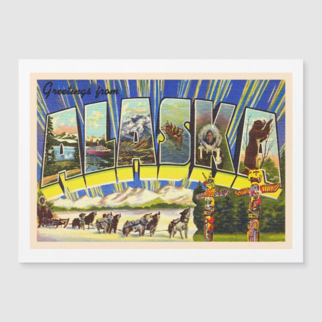 De staat Alaska AK  groot Briefkaart (Voorkant)